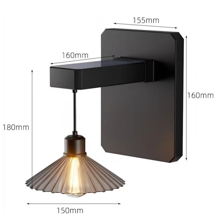 Outdoor Lighting Waterproof - Lampu Dinding Luar Ruangan Tenaga Surya,