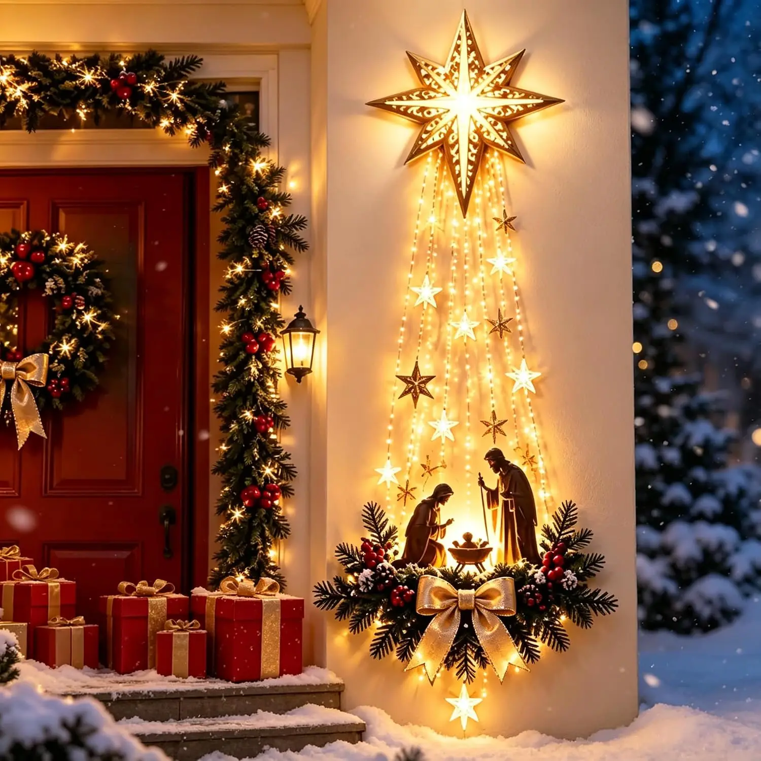 Outdoor Lighting Effects - 1-5 buah Hiasan Gantung Natal LED