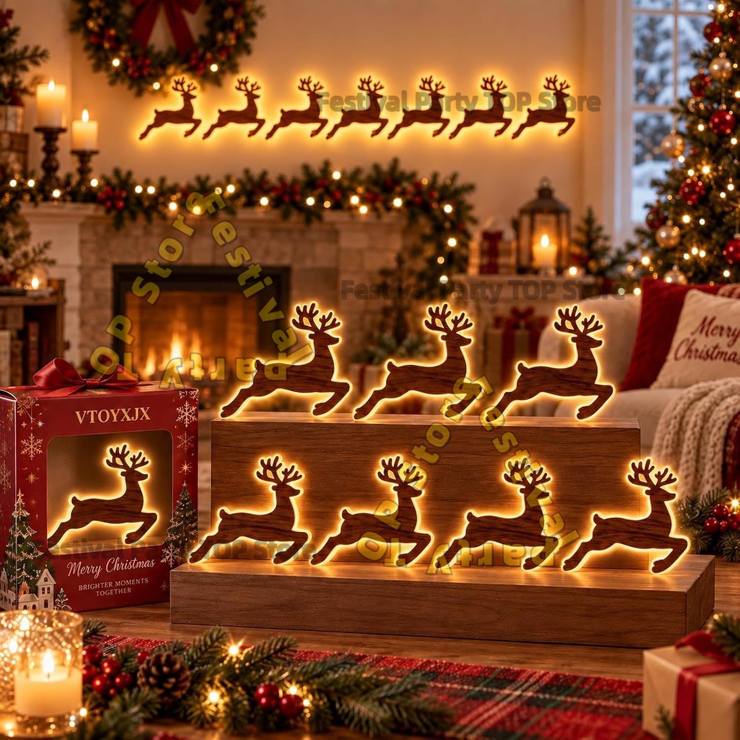 Dekorasi Natal Rusa Kutub Berc - Outdoor Lighting Effects ulasan dan harga